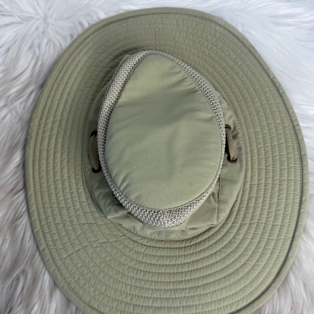 Tilley Airflo Hat Khaki Nylon Mesh Sun Hiking Boating Wide Brim Made in Canada